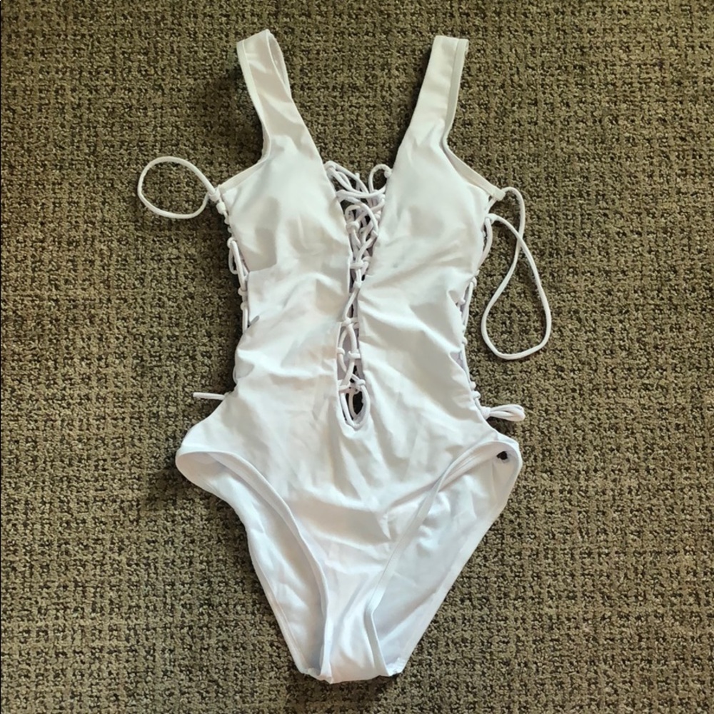 White One-Piece Swim Suit